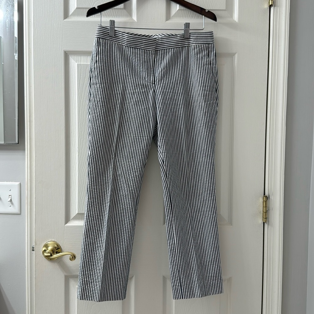J. Crew Gray Seersucker Cropped Pant